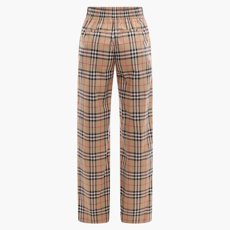Burberry kvinnors vintage chech motiv bomullbyxor beige