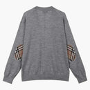Burberry Women's Vintage Check Elbow Patch Dornoch Cardigan Gray
