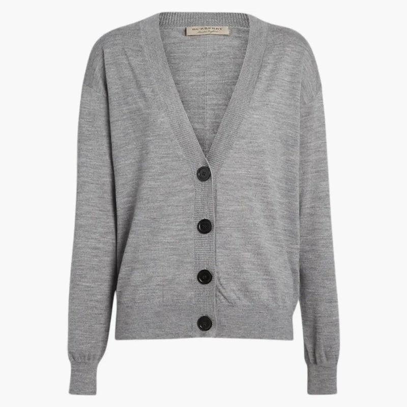 Burberry Women's Vintage Check Patch cot Dornoch Cardigan Grey