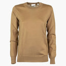 BURBERRY Dámská kontrola záplaty merino vlněné svetr beige