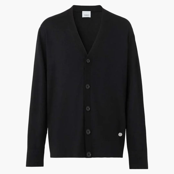 Burberry Wool a Silk V-Neck svetr černá