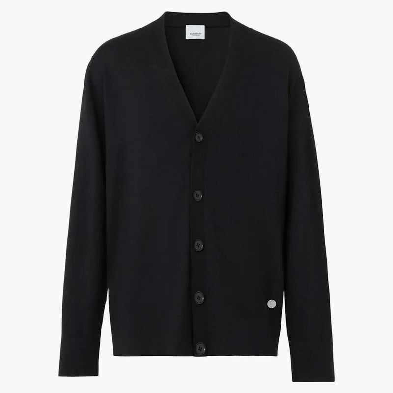 Burberry Wool a Silk V-Neck svetr černá
