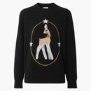 Burberry Wool-Blend Deer Motif Sweater Black