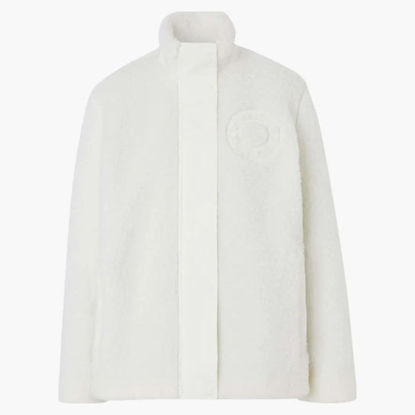 Burberry Wool-Blend Fleece Jacket White