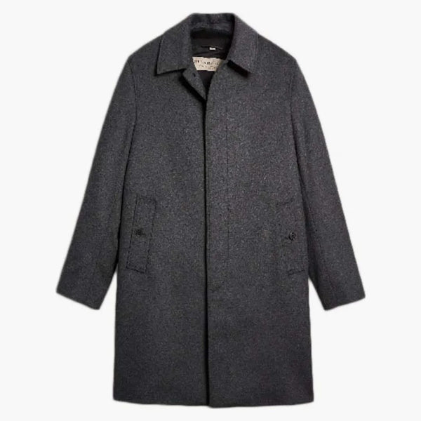 Burberry Wool Cashmere Blend Car Coat with Detachable Gilet Dark Gray