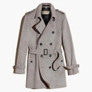 Burberry Wool Cashmere Trench Coat Gray