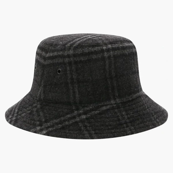 Burberry Wool Check Bucket has Charcoal Gray
