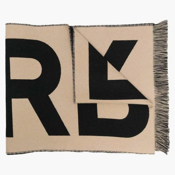 Burberry Wool Football Scarf Archive Beige