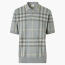 Burberry Wool-Silk Check Polo košile šedá
