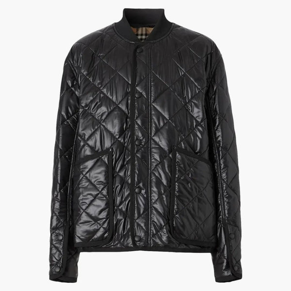 Burberry York Quilted Bomber Jacket Black
