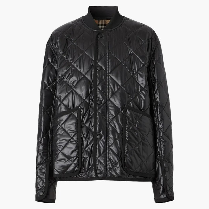 Burberry York Quilted Bomber Jacket Black