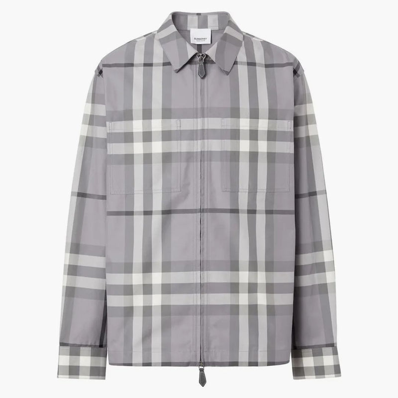 Burberry zip front skjorta grå