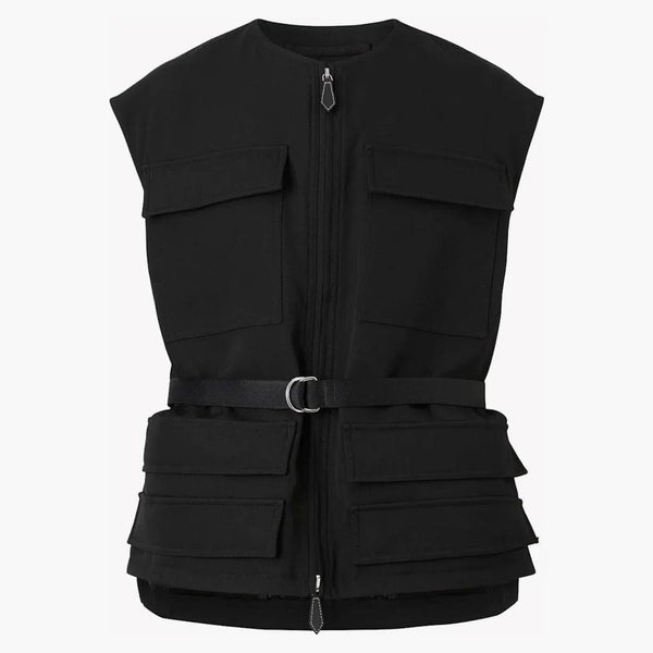 Burberry Zip Up Cargo Sleeveless Vest Black