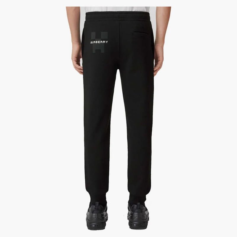 Burberry x minecraft broderad blommig bomullsjogging byxor svart