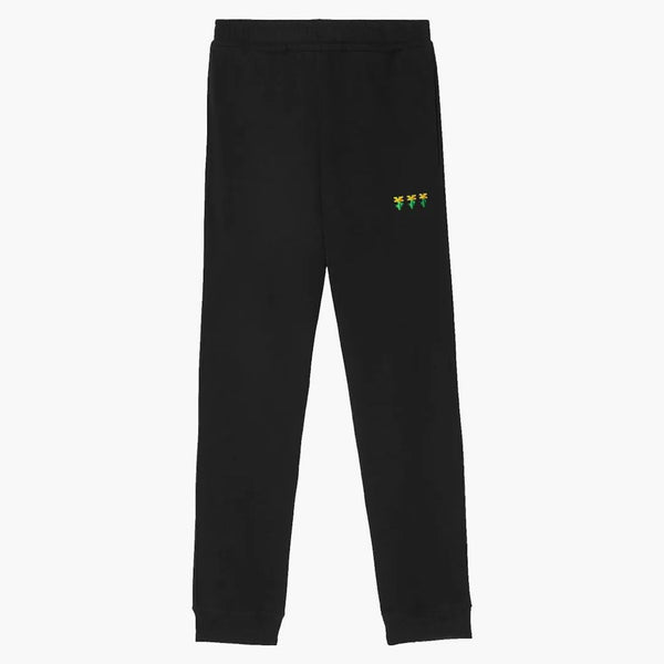 Burberry X Minecraft Embroidered Floral Cotton Jogging Pants Black