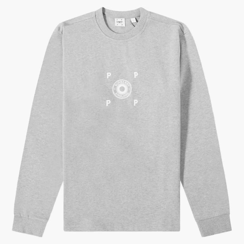 Burberry X Pop Trading Company långärmad raffy tee blekgrå melange