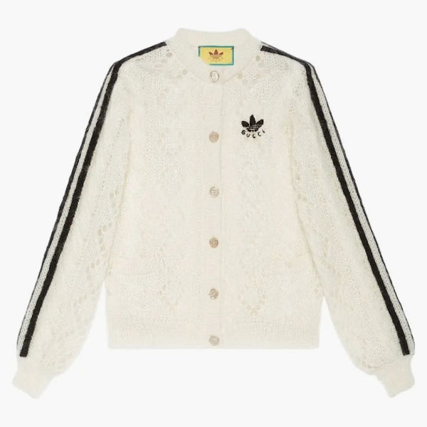 Gucci X Adidas Mohair Knit Cardigan elfenben