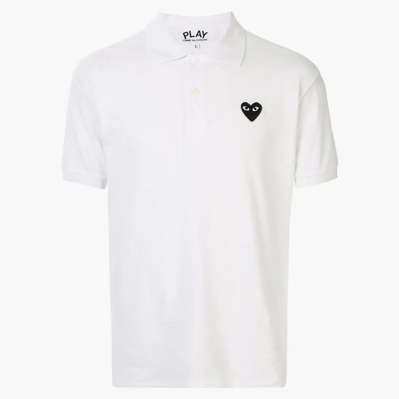 Comme Des Garcons Play Heart Polo Shirt White