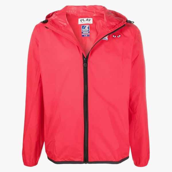 Comme Des Garcons Play X K Way Full Zip Packable Jacket Red