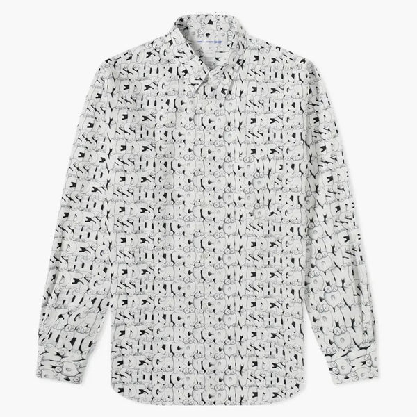 Cdg Shirt X Kaws Classic Letters Poplin Shirt White/black
