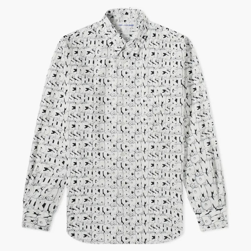 Cdg Shirt X Kaws Classic Letters Poplin Shirt White/black