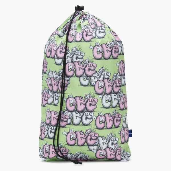 Cdg Shirt X Kaws Drawstring Bag Green/pink/white