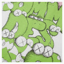 Camicia cdg x kaws t-shirt bianco/verde/rosa