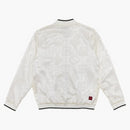 Sraženina hedvábná baseballová bunda bílá