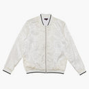 Sraženina hedvábná baseballová bunda bílá