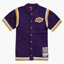Clot x mitchell & ness Lakers disparando camisa púrpura/amarillo