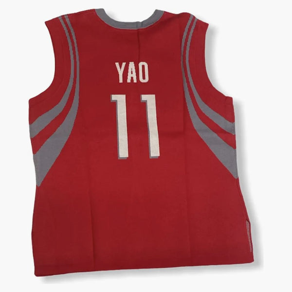 Clot X Mitchell & Ness Rockets Yao Ming #11 Knitted Jersey Red