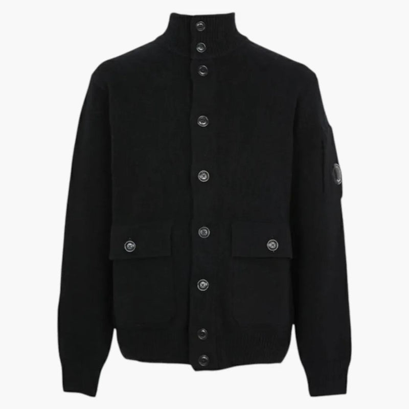 C.p. Company Button Up Cardigan Black