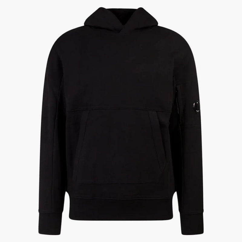 C.P. Company Diagonal Raized Fleece Hoodie Black