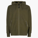 C.P. Company Diagonal Raized Fleece Goggle Hoodie Ivy Green