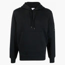 C.P. Company diagonal raised fleece sweater hoodie black