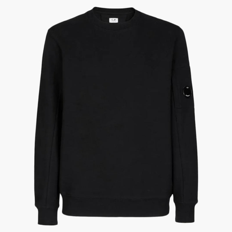 C.P. Companie Diagonală cu hanorac din fleece ridicat negru