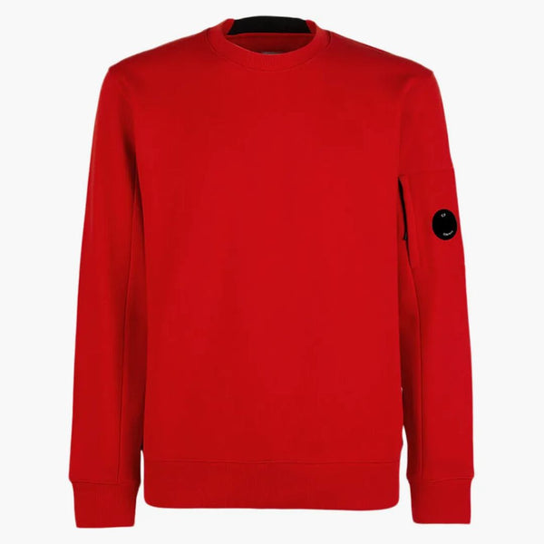 C.P. Company diagonal raised fleece sweatshirt fiery red