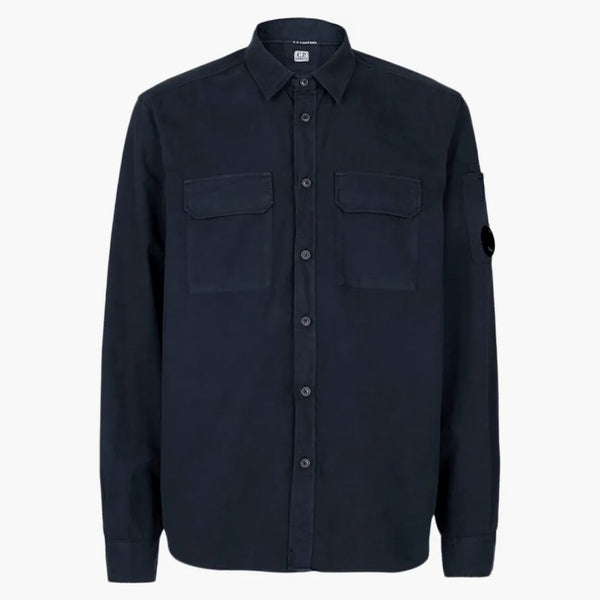 C.P. Company Gaberdine Buttoned Shirt Total Eclipse-Blue