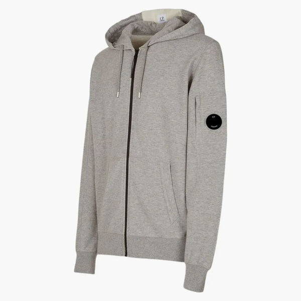 C.P. Company Light Fleece Zipped Hoodie Gray Melange