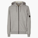 C.P. Azienda Light Fleece Zipped Hoodie Grey Melange