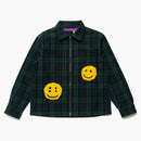 Cactus Plant Flea Market Check Zip Work Jacket Navy Green