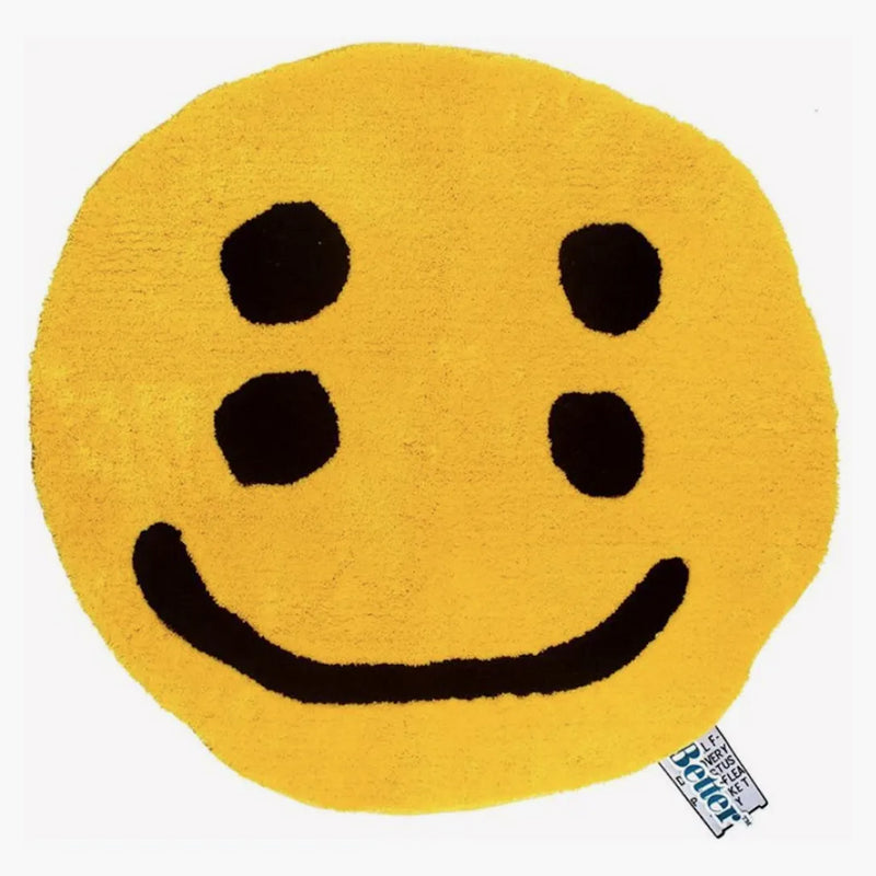 Cactus Plant Flea Market Double Vision Smiley Rug Yellow