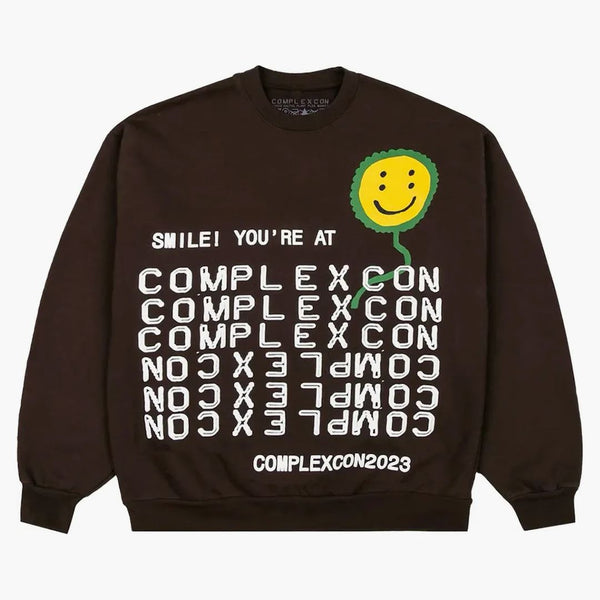Cactus Plant Flea Market X Complexcon Smile! Crewneck Dark Brown