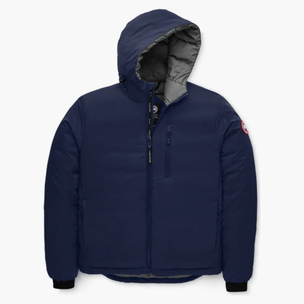 Canada Goose Lodge Down Matte Finish Hooded Jacket Atlantic Navy