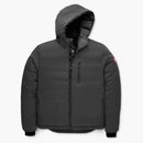 Canada Goose Lodge Down Matte Finish Hooded Jacket Graphite