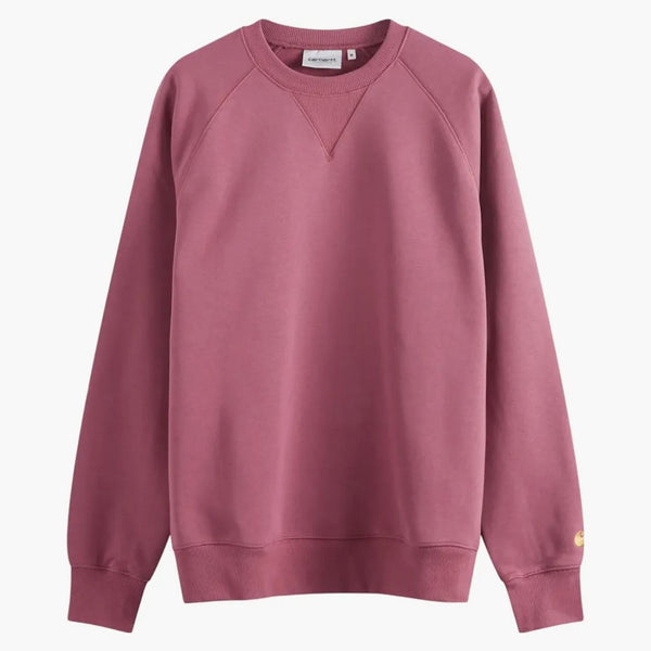 Carhartt Wip Chase Crew Spacca Felta Dusty Fuchsia/Gold