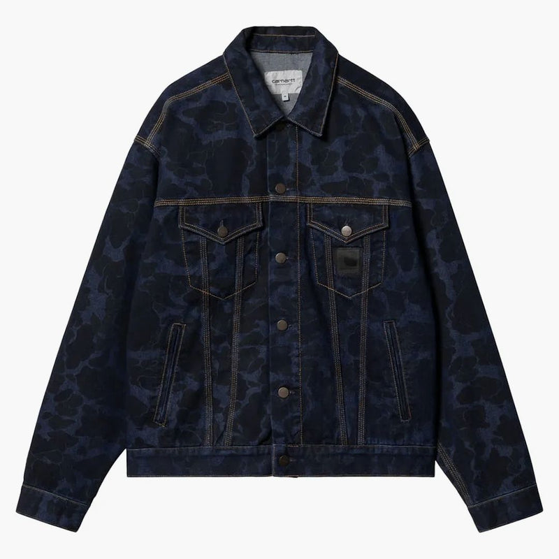 Carhartt Wip Duck Camo Helston Giacca in pietra lavata blu