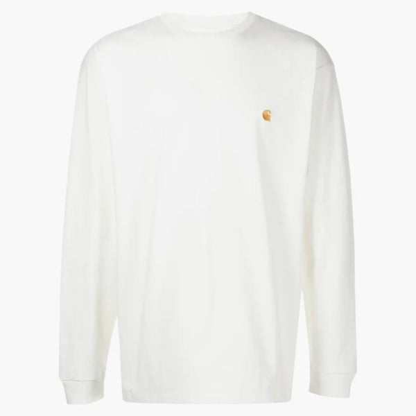 Carhartt Wip L/S Chase T-shirt bianco/oro