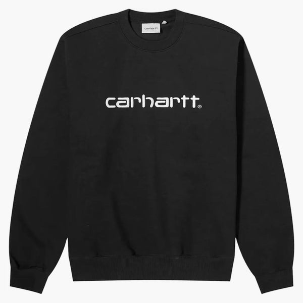 Carhartt WIP LOGO CREW CREW SEGE BLACO/BIANCO