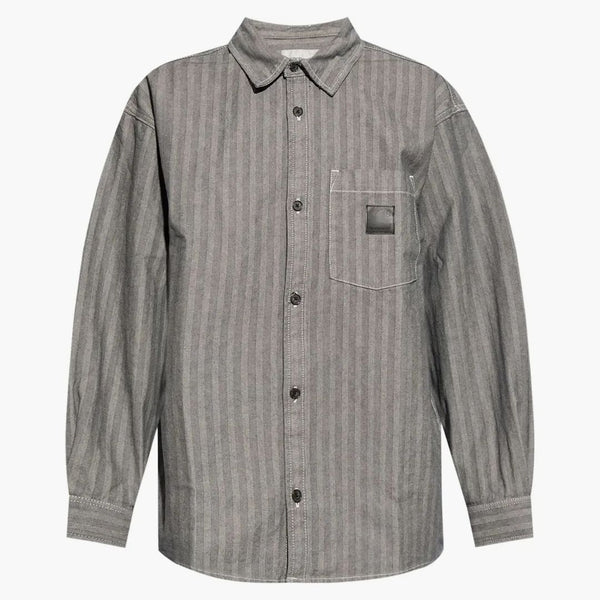 Giacca da camicia da camicia Carhartt Wip Lacetta sciacquata grigio